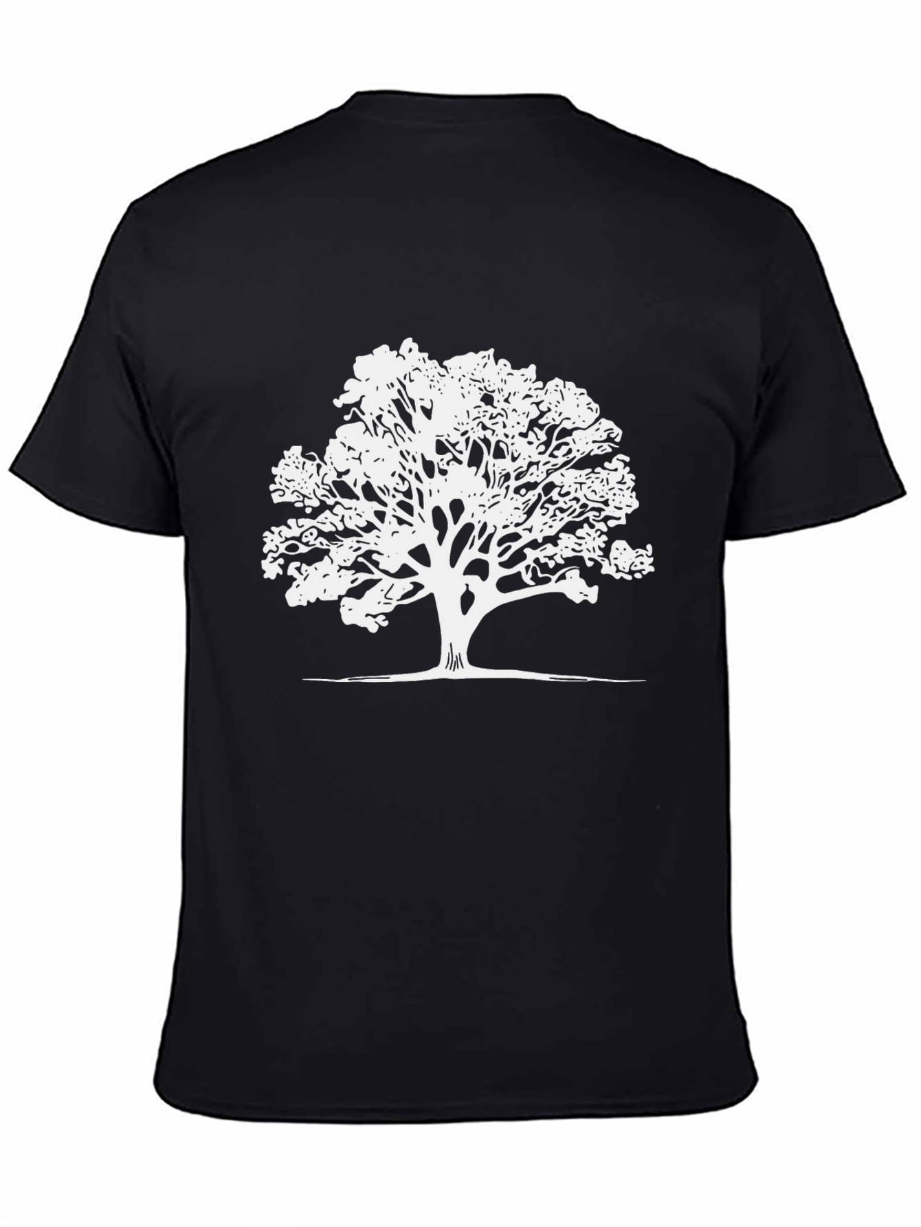 Nature Tree Graphic T-Shirt - Black Casual Tee