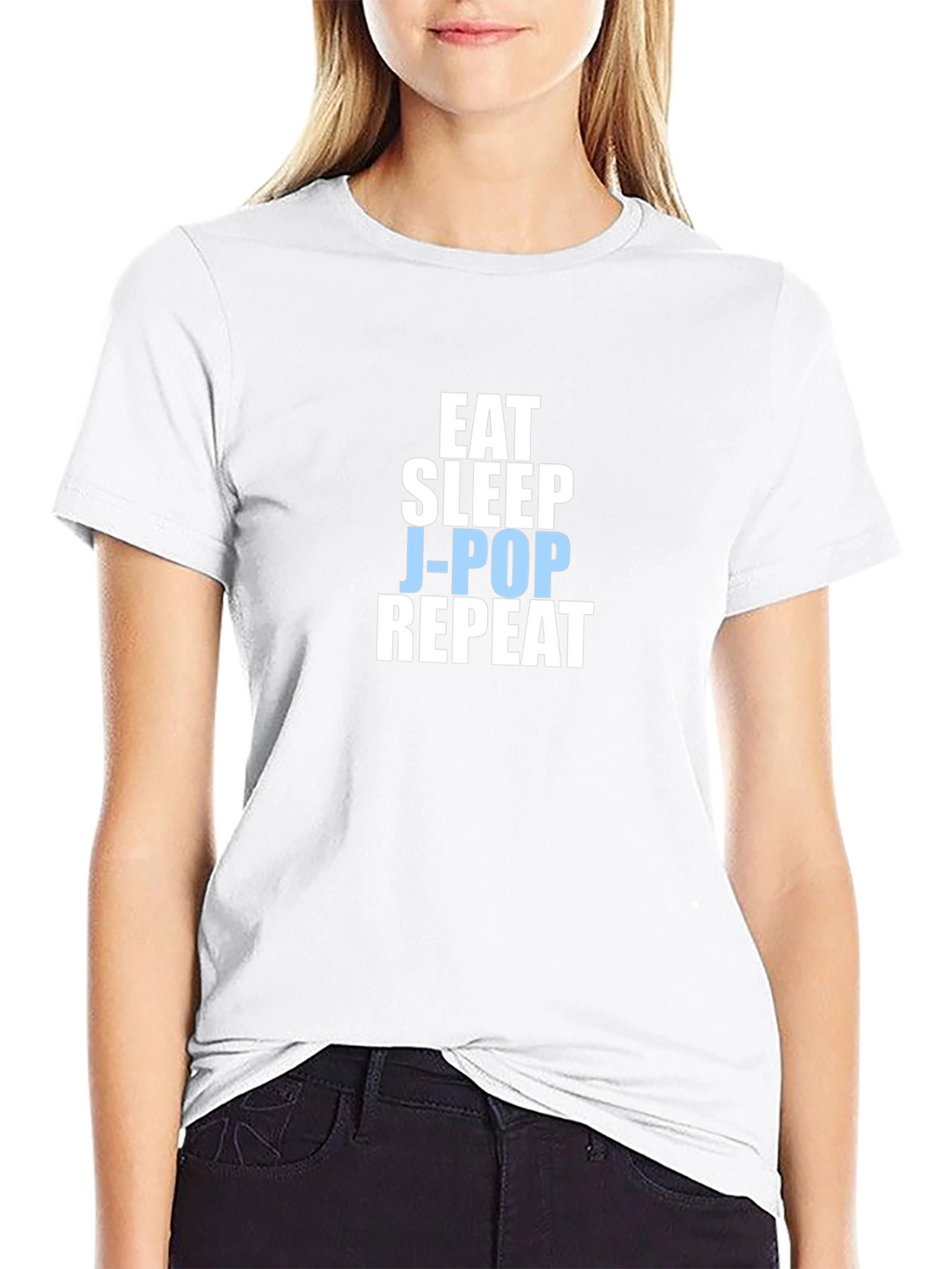 Eat Sleep J-Pop Repeat Black T-Shirt
