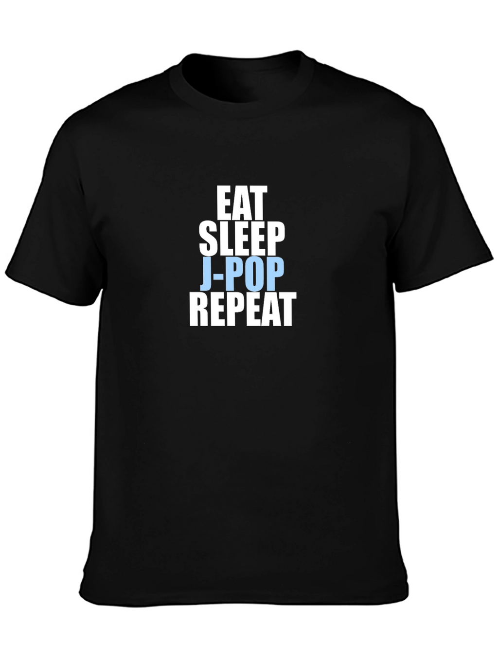 Eat Sleep J-Pop Repeat Black T-Shirt