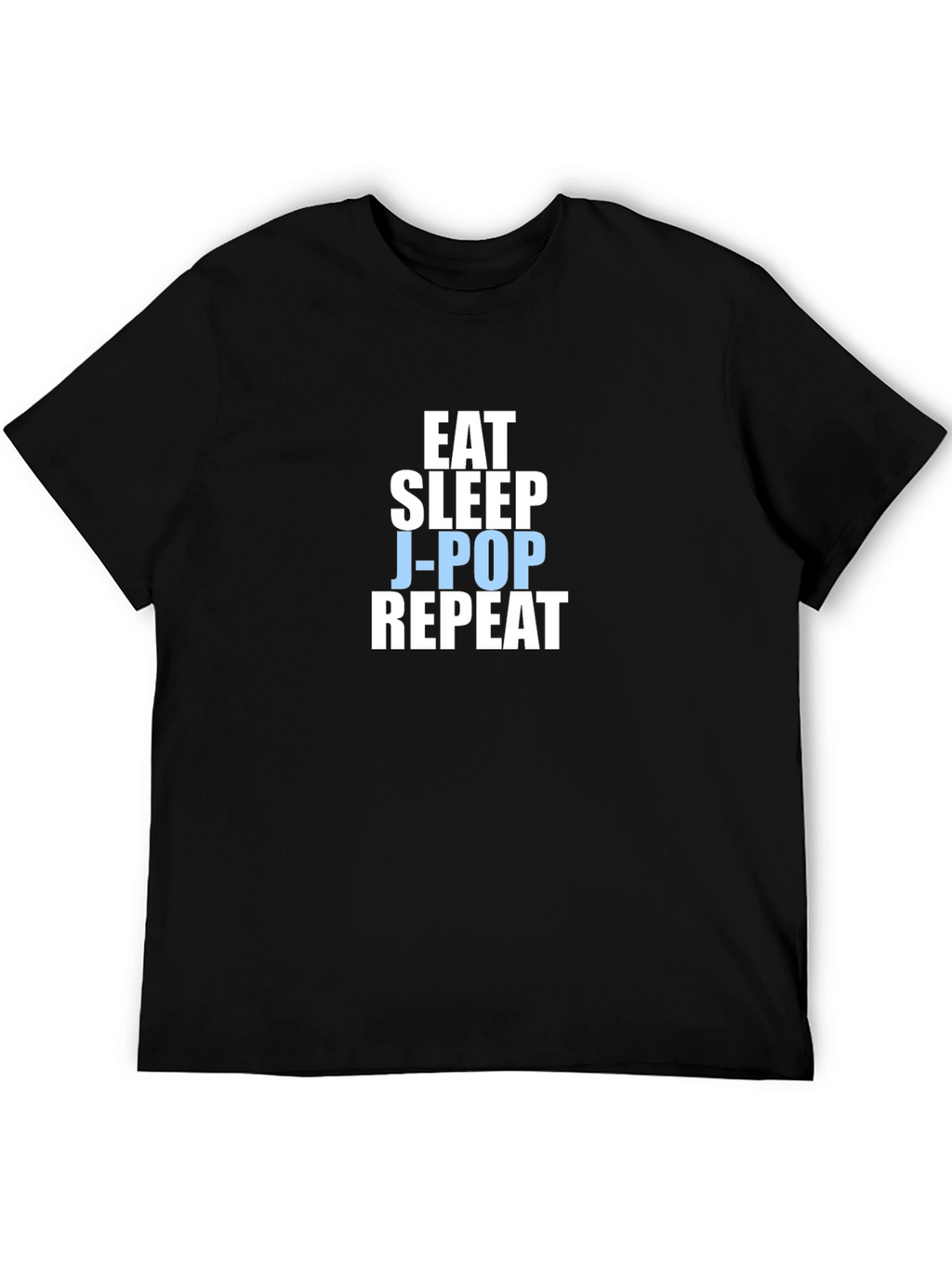 Eat Sleep J-Pop Repeat Black T-Shirt