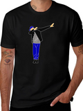 Dabbing Graphic Tee - Black Cotton T-Shirt