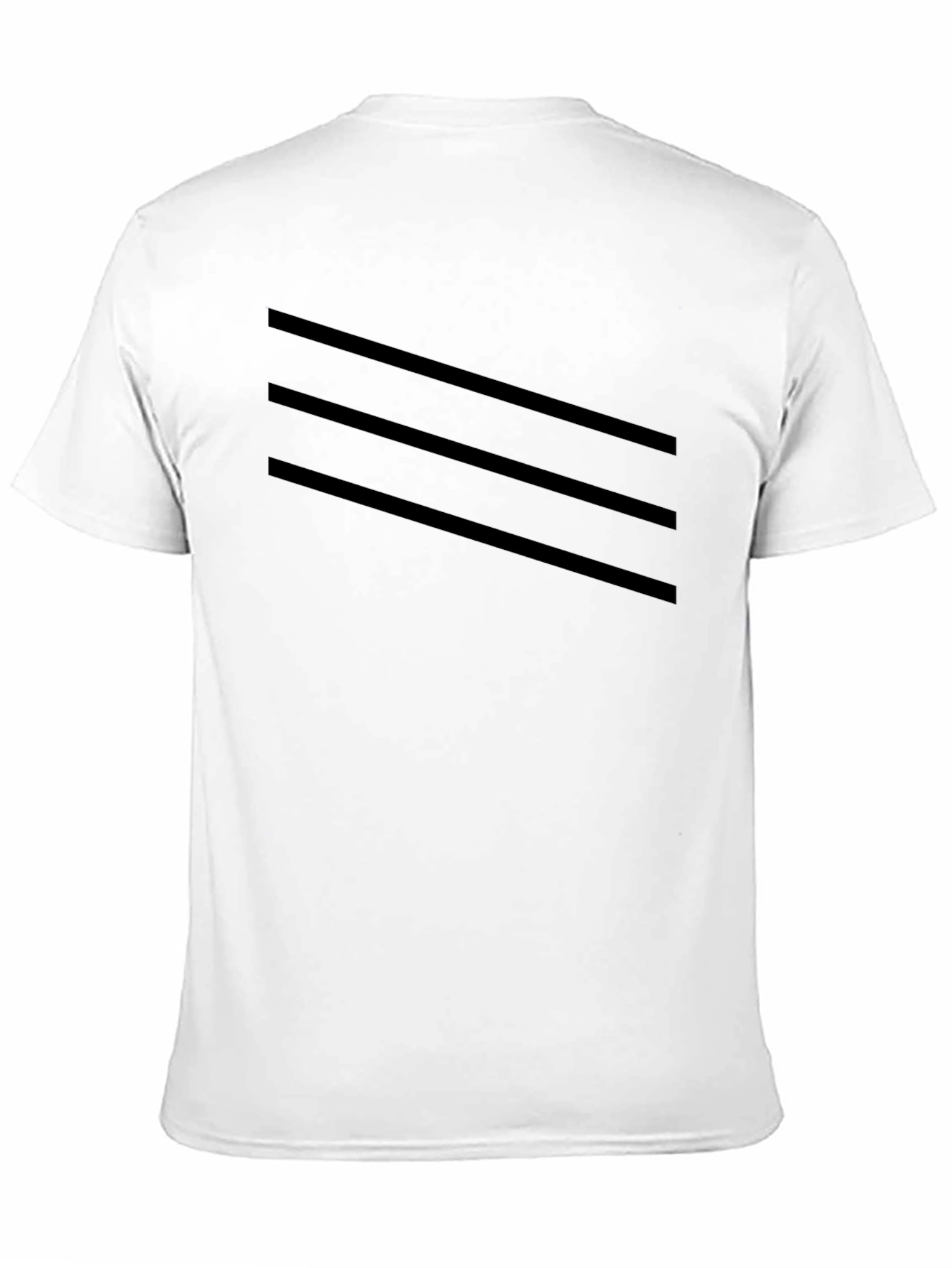 Mens Black T-Shirt with Striped Design