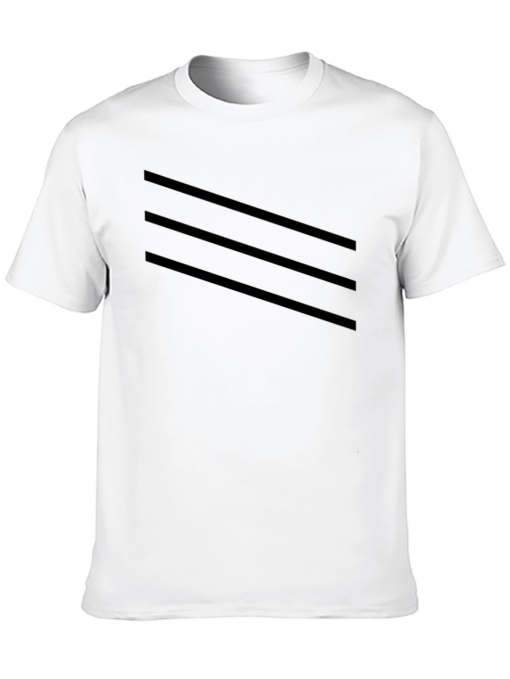 Mens Black T-Shirt with Striped Design