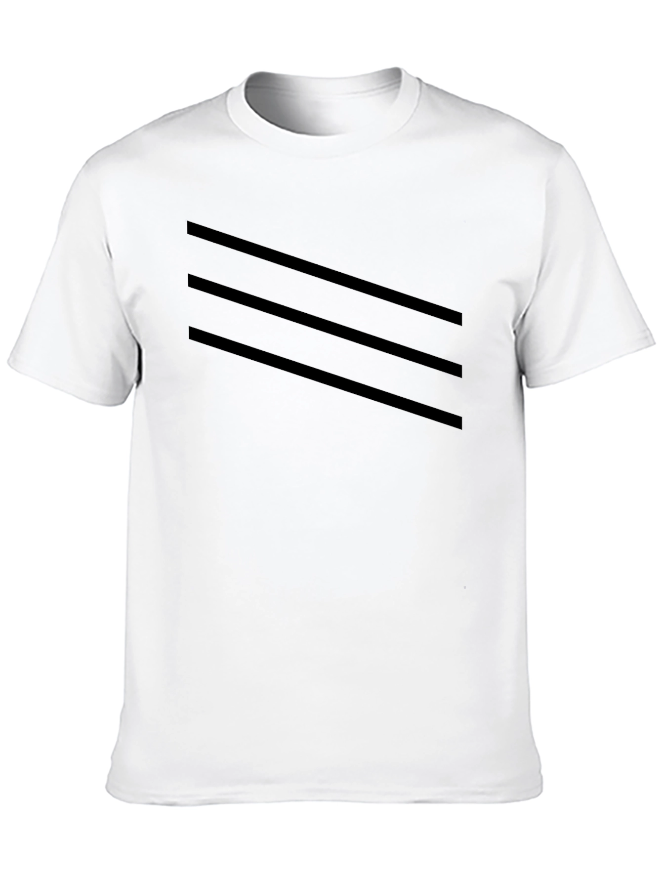 Mens Black T-Shirt with Striped Design