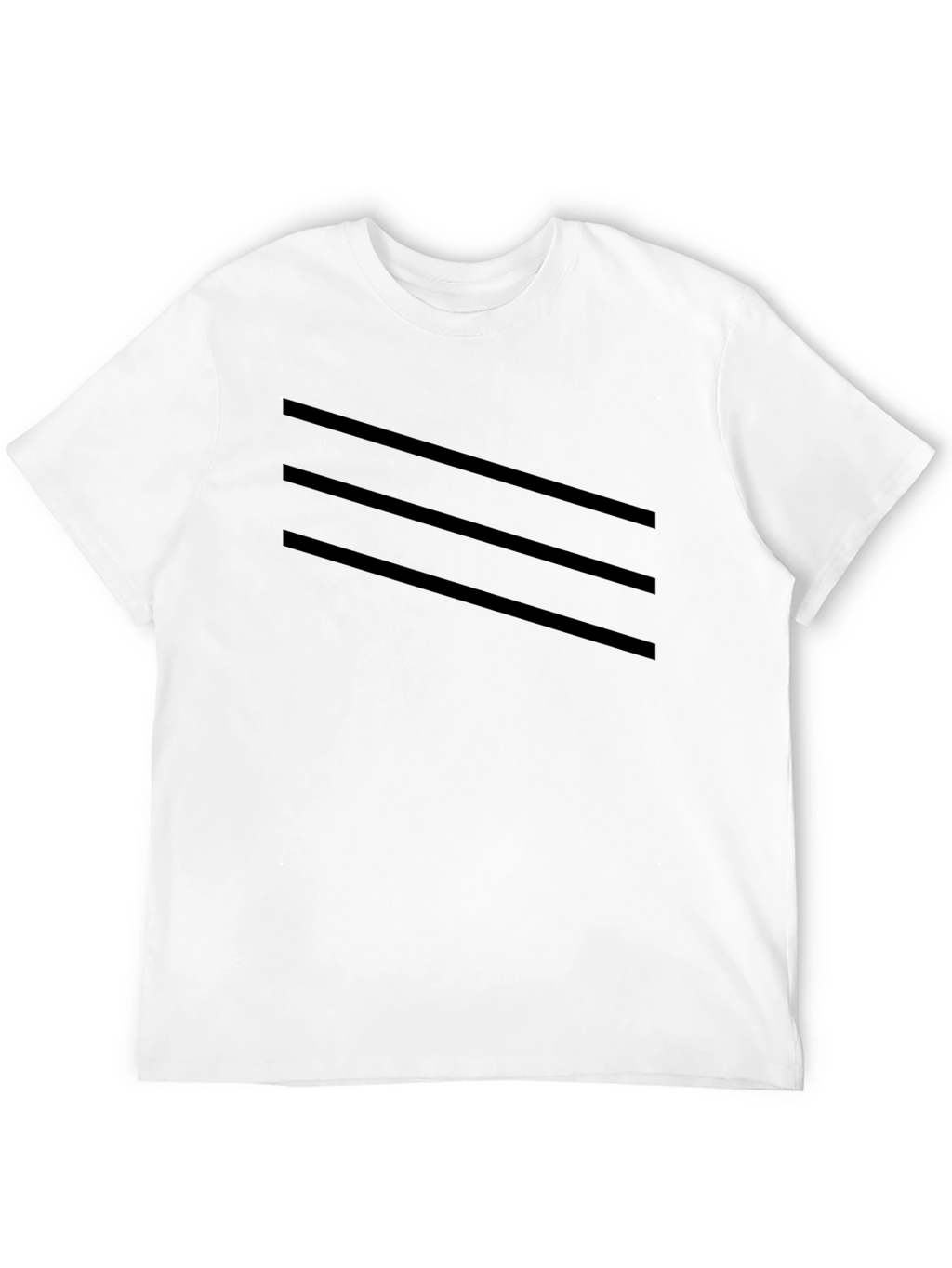 Mens Black T-Shirt with Striped Design