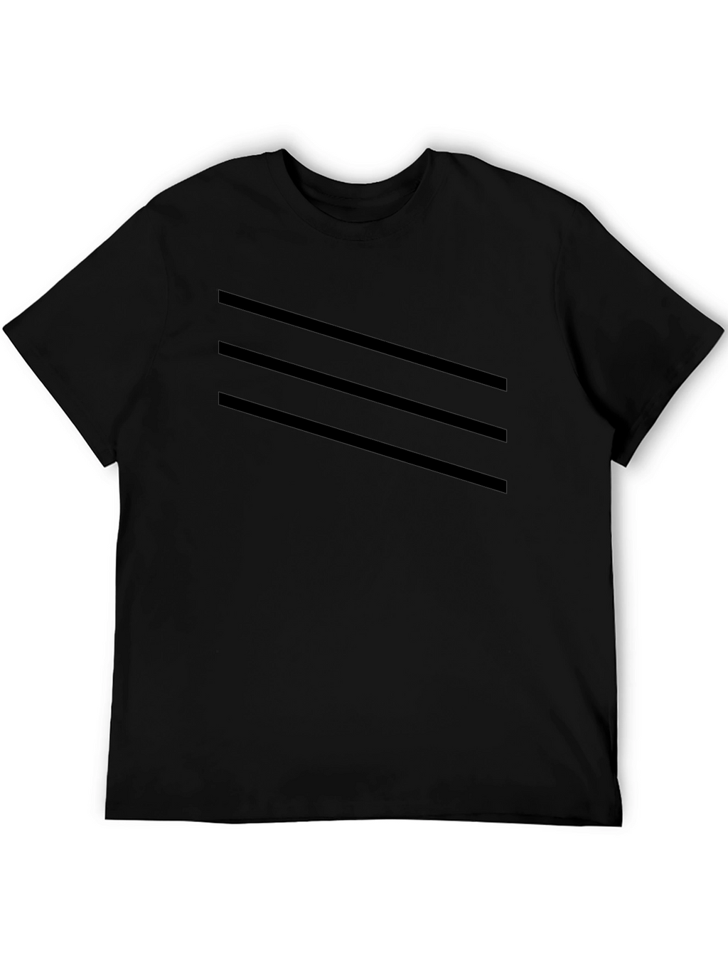 Mens Black T-Shirt with Striped Design