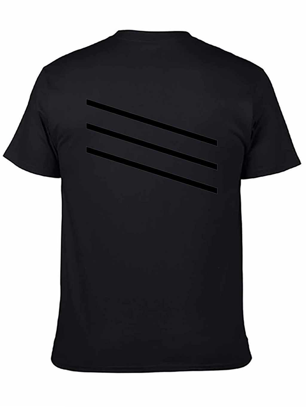 Mens Black T-Shirt with Striped Design