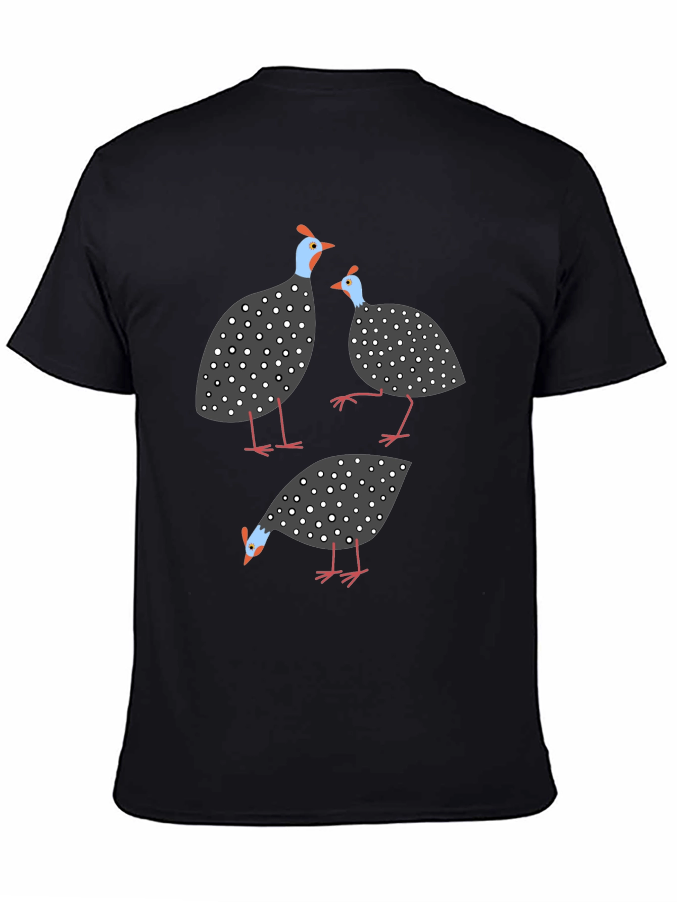 Guinea Fowl Graphic Tee - Black Unisex T-Shirt