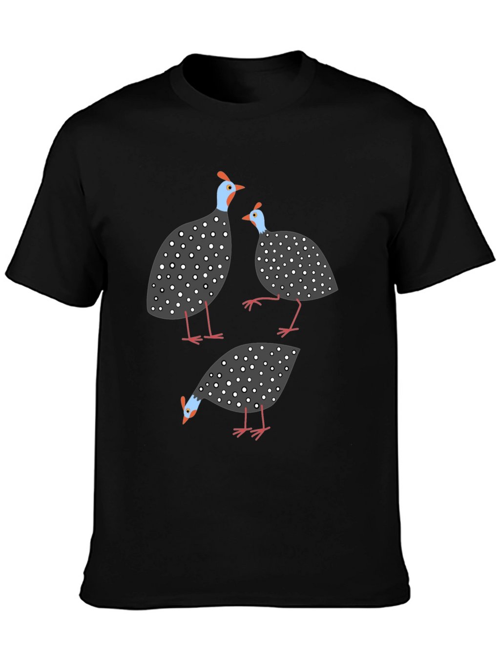 Guinea Fowl Graphic Tee - Black Unisex T-Shirt