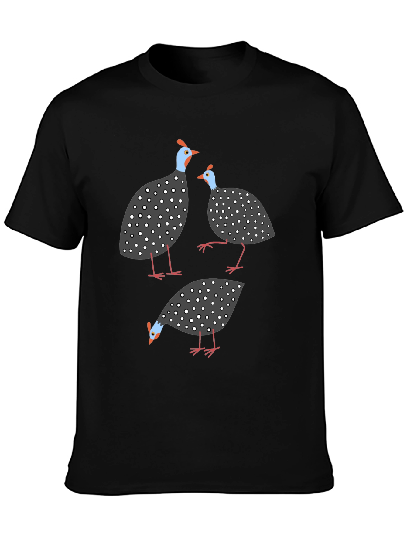 Guinea Fowl Graphic Tee - Black Unisex T-Shirt