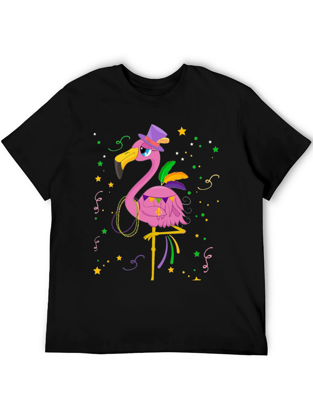 Festive Flamingo Mardi Gras T-Shirt