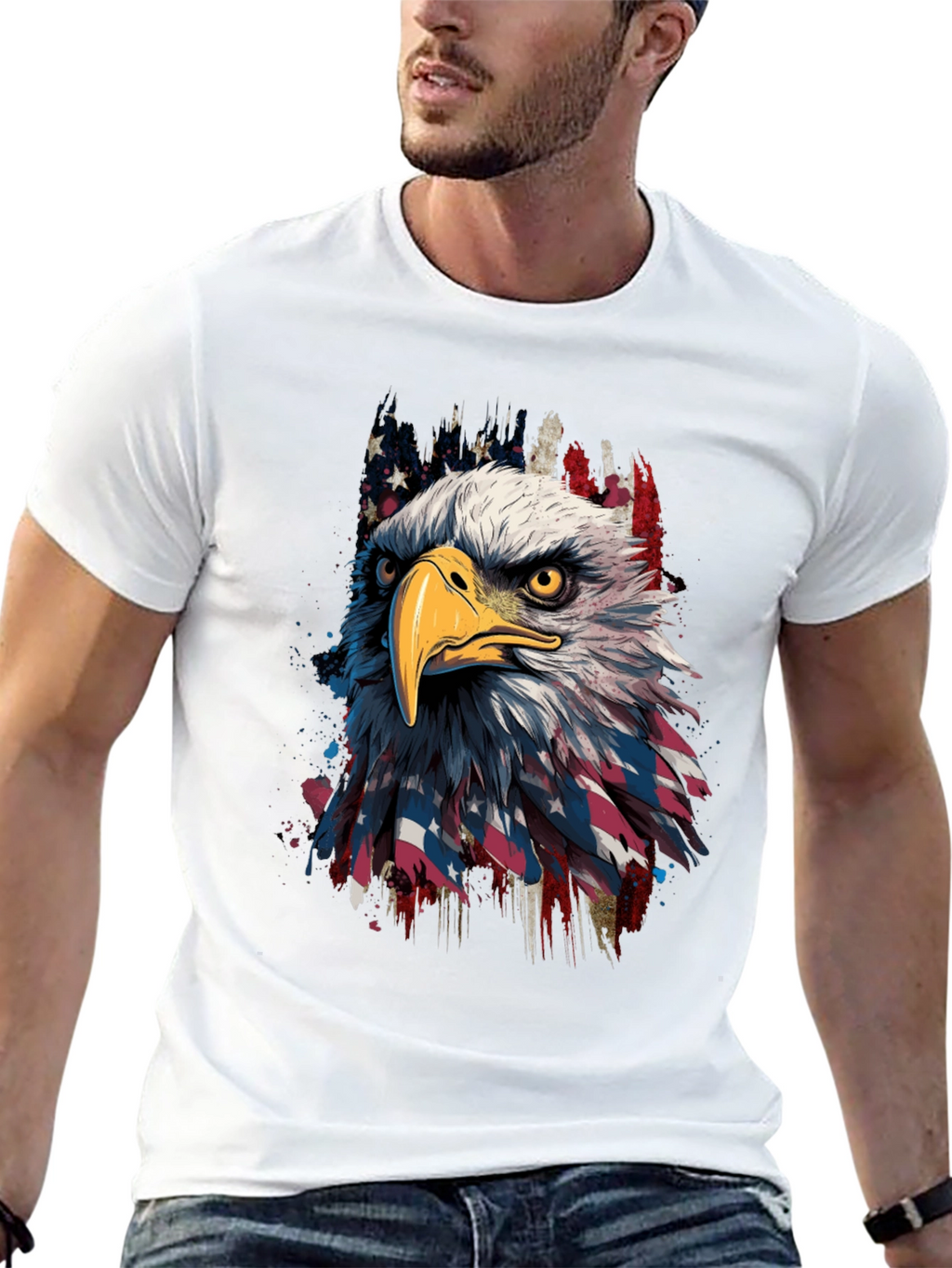 Eagle Flag Graphic Tee - Patriotic Menswear