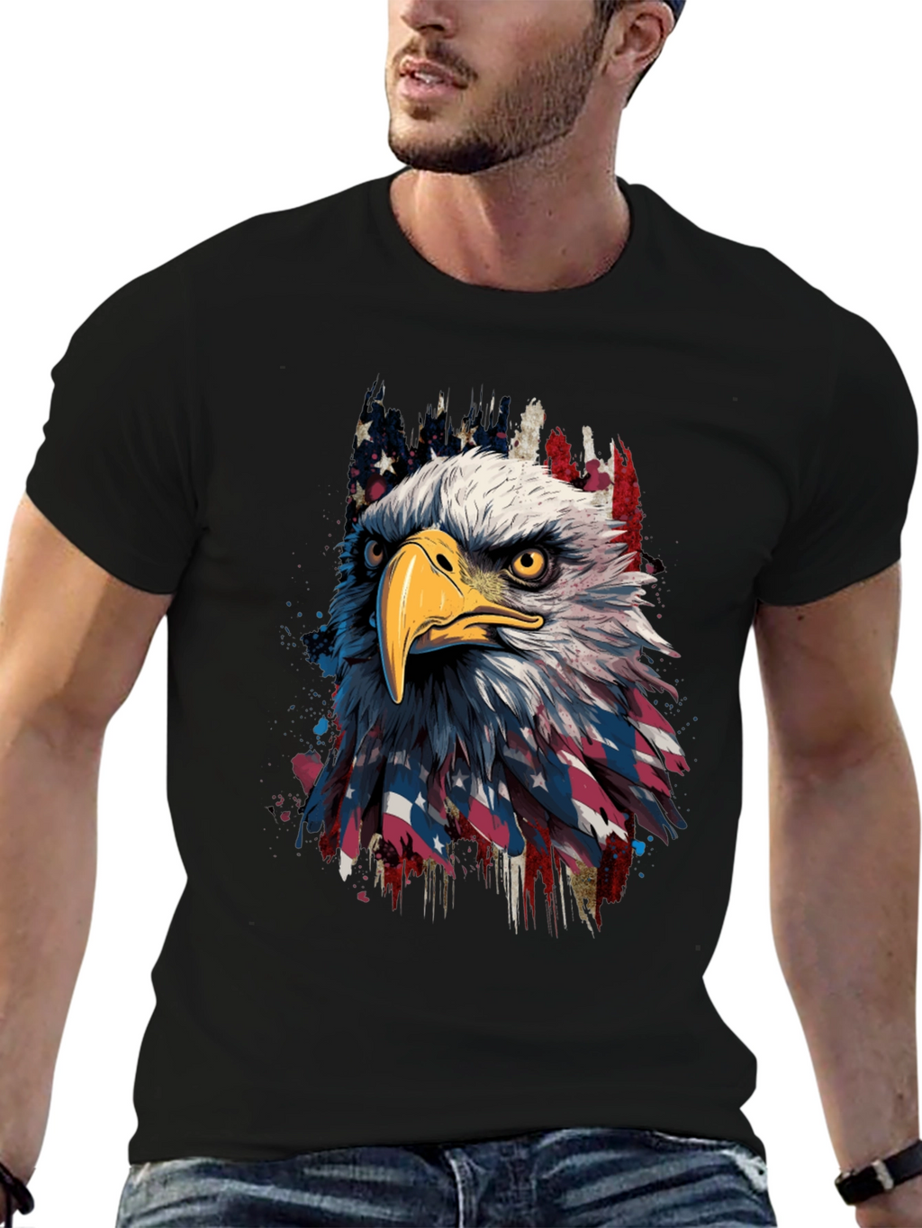 Eagle Flag Graphic Tee - Patriotic Menswear