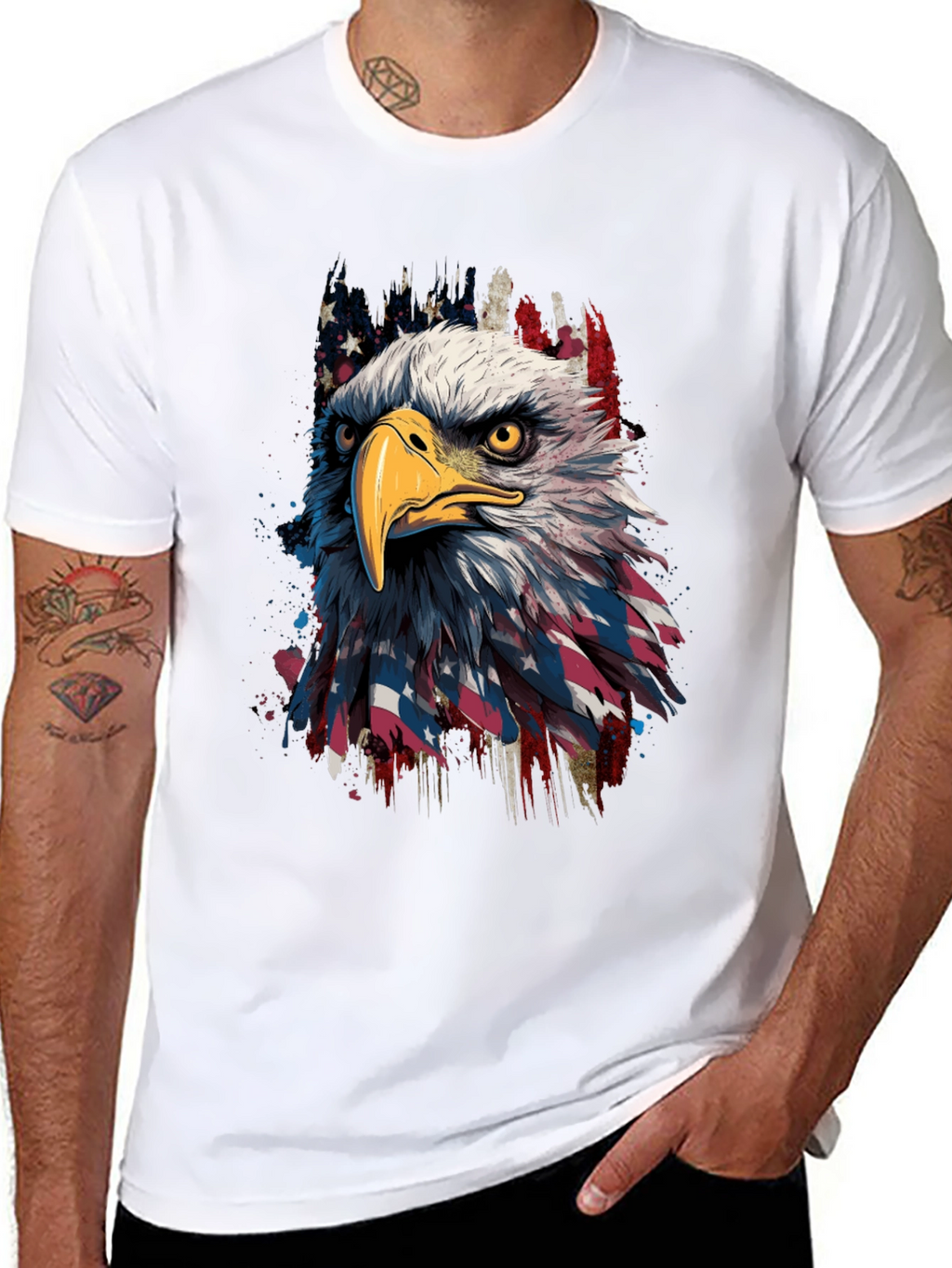 Eagle Flag Graphic Tee - Patriotic Menswear