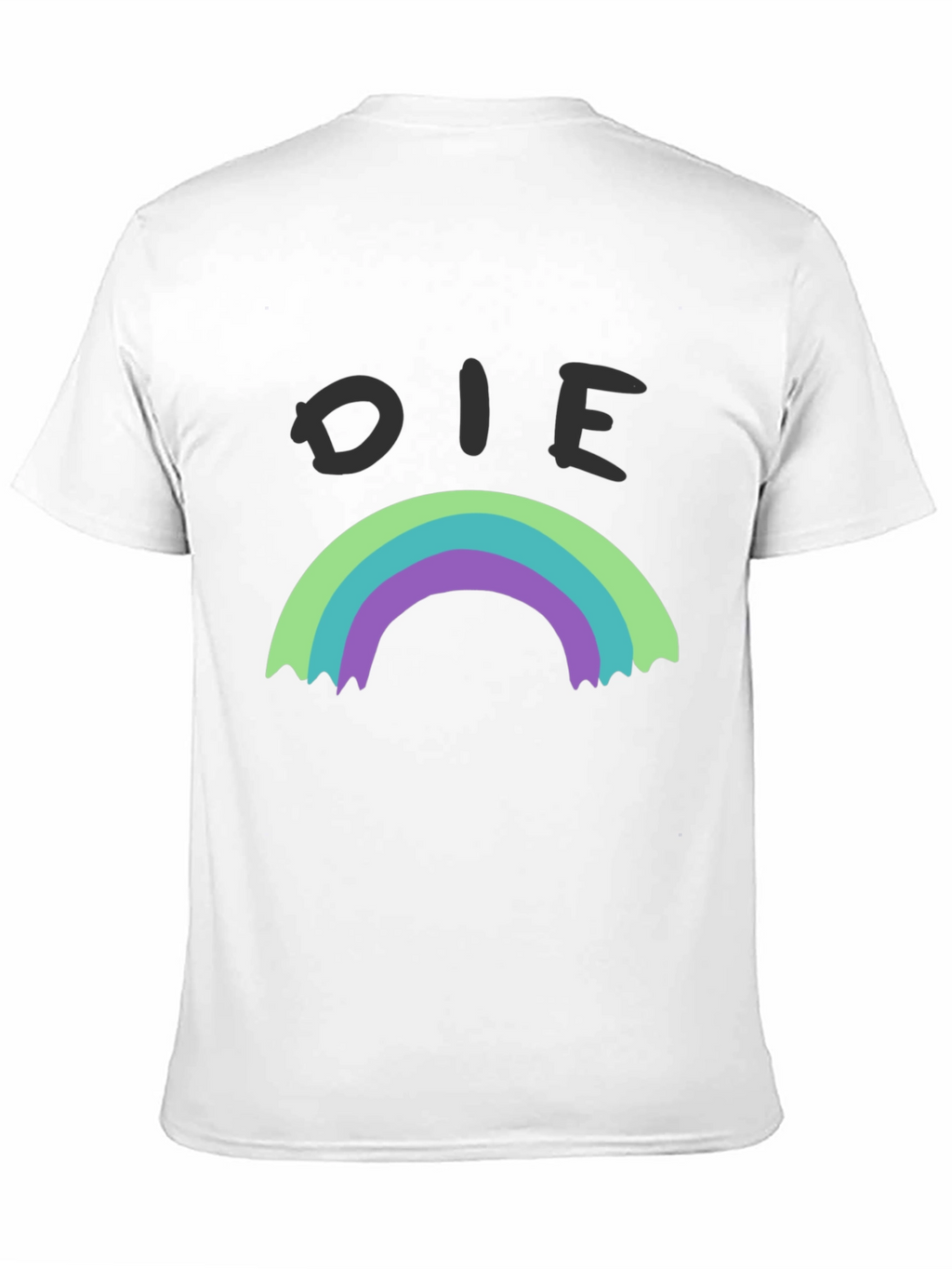 Die Rainbow Graphic Tee - Black Cotton Shirt