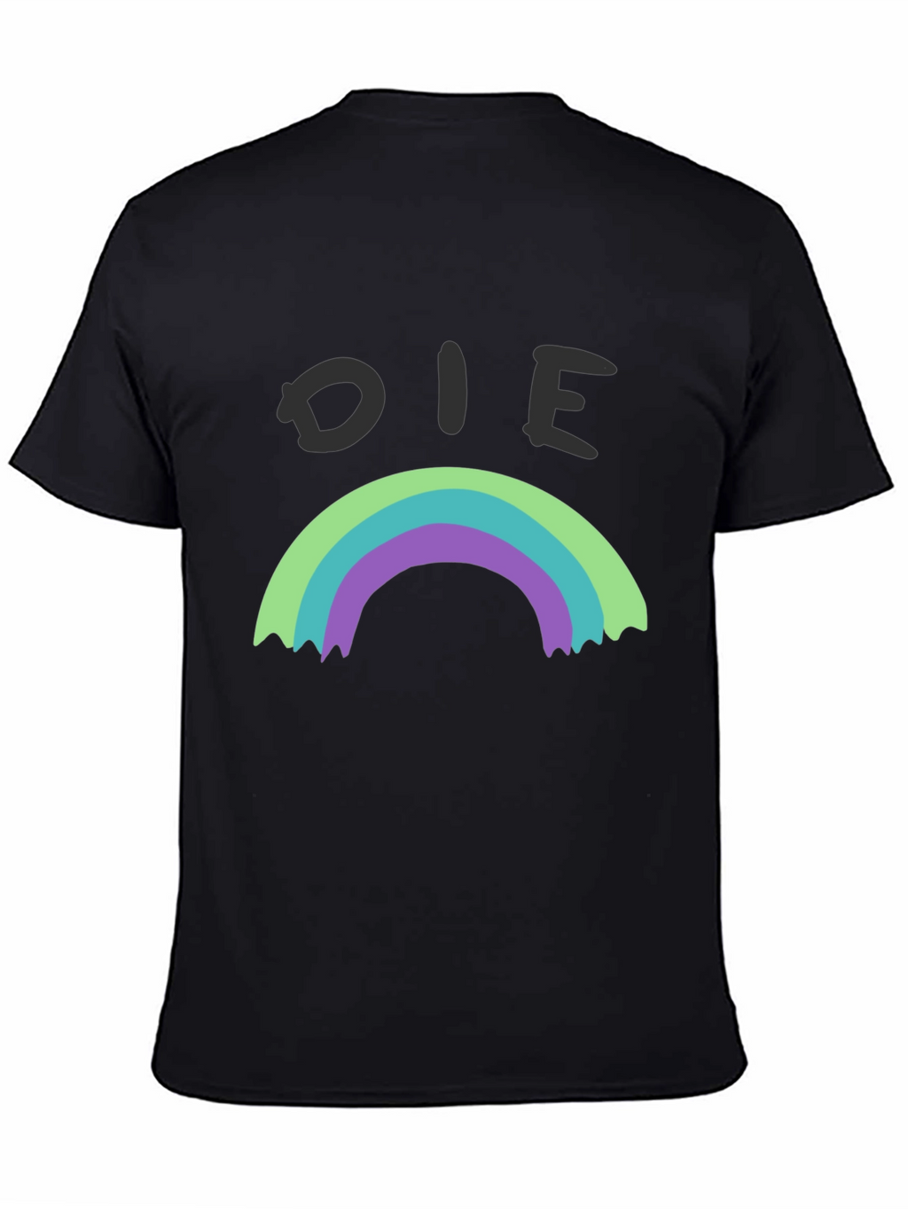 Die Rainbow Graphic Tee - Black Cotton Shirt