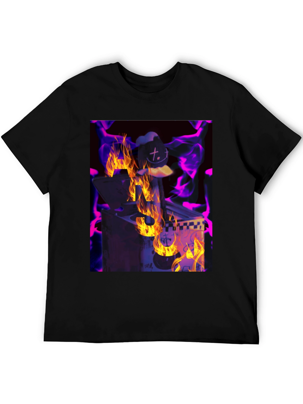 Fiery DJ Graphic Tee - Burning Beats T-Shirt