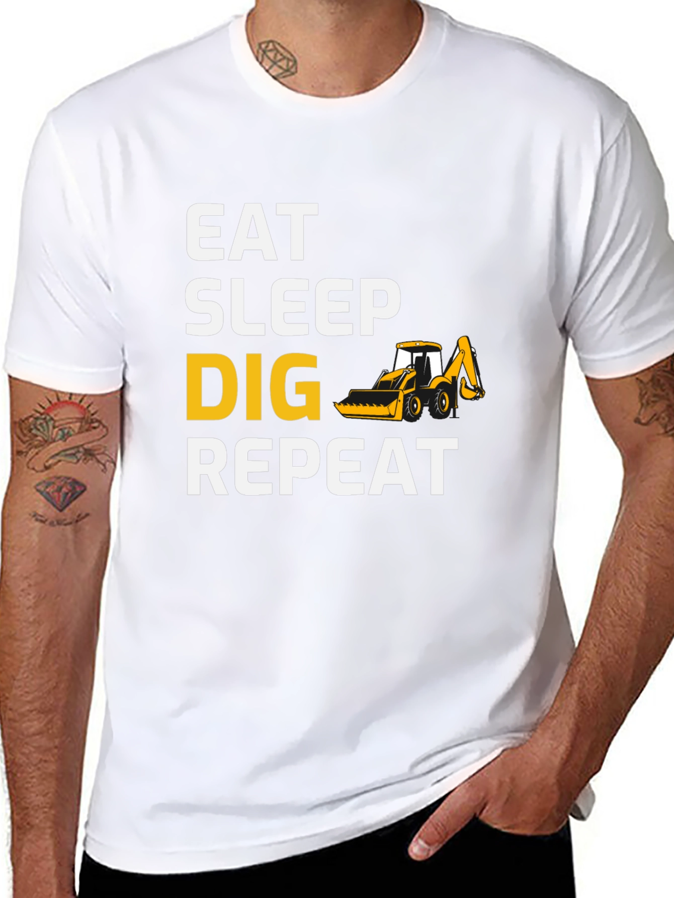 Eat Sleep Dig Repeat T-Shirt - Black Cotton Tee