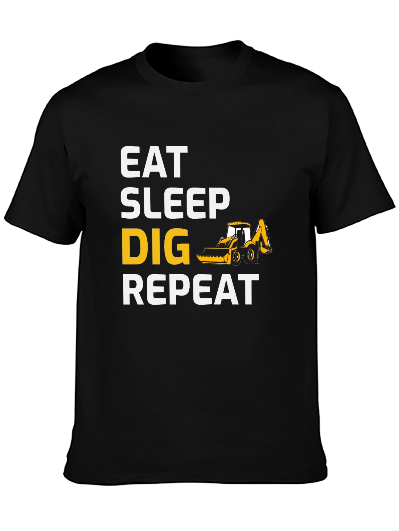 Eat Sleep Dig Repeat T-Shirt - Black Cotton Tee
