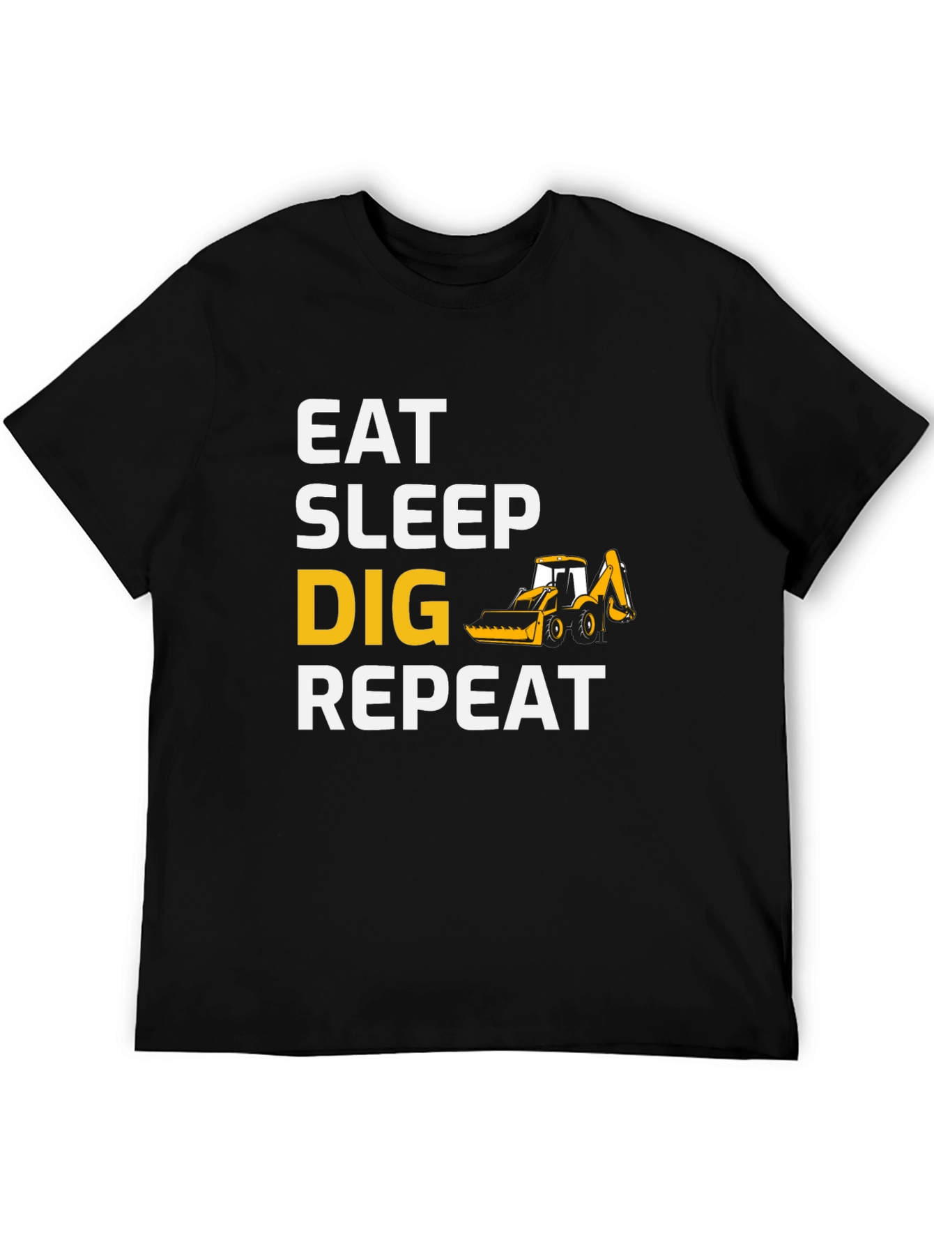 Eat Sleep Dig Repeat T-Shirt - Black Cotton Tee