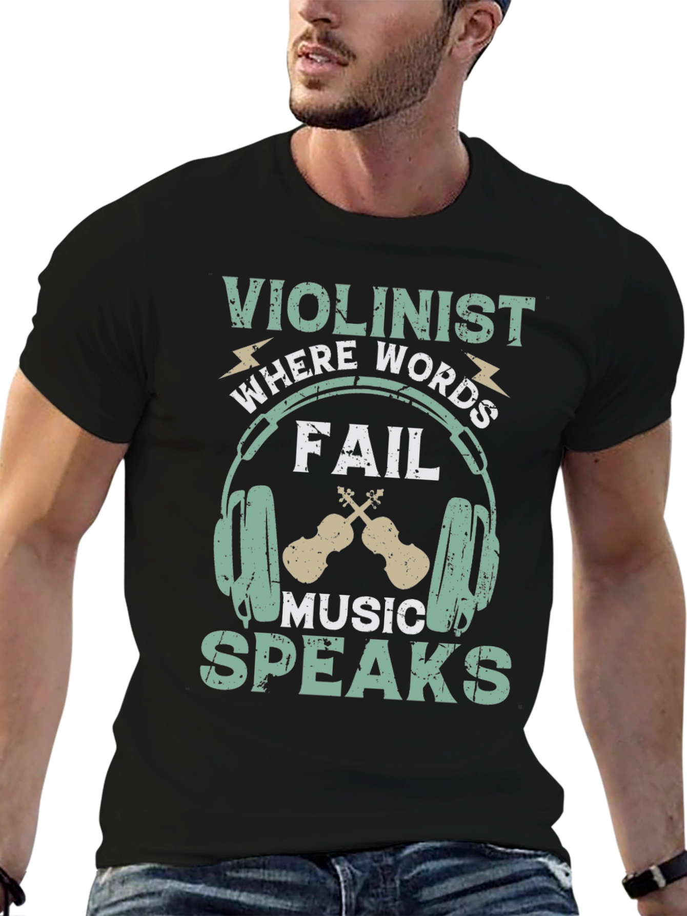 Violinist Music Speaks Graphic Tee