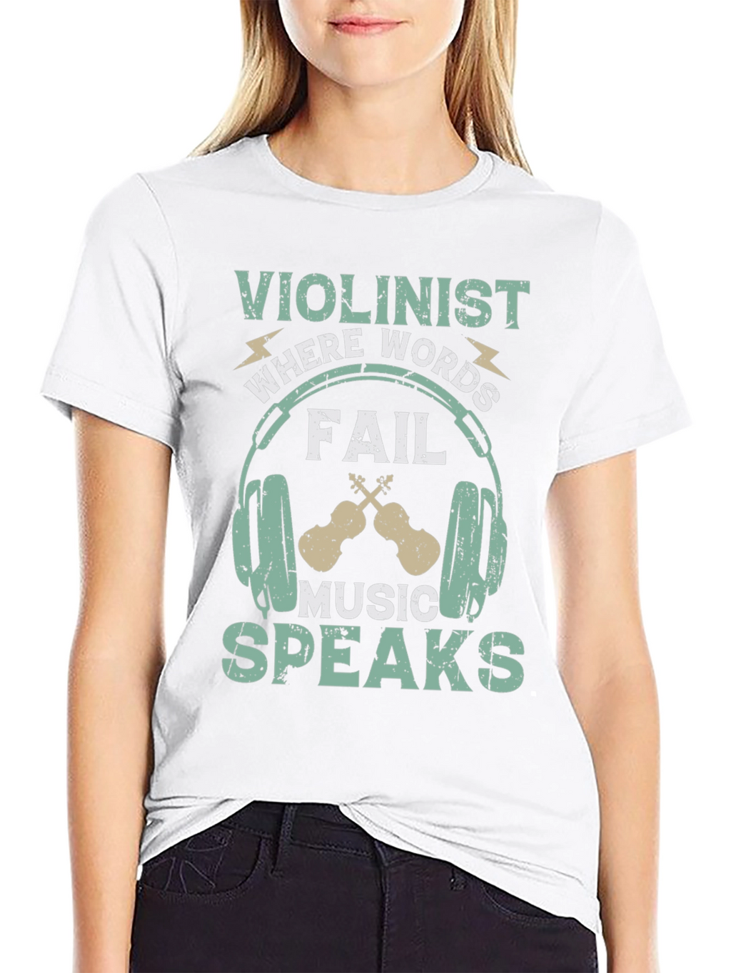Violinist Music Speaks Graphic Tee
