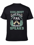Violinist Music Speaks Graphic Tee