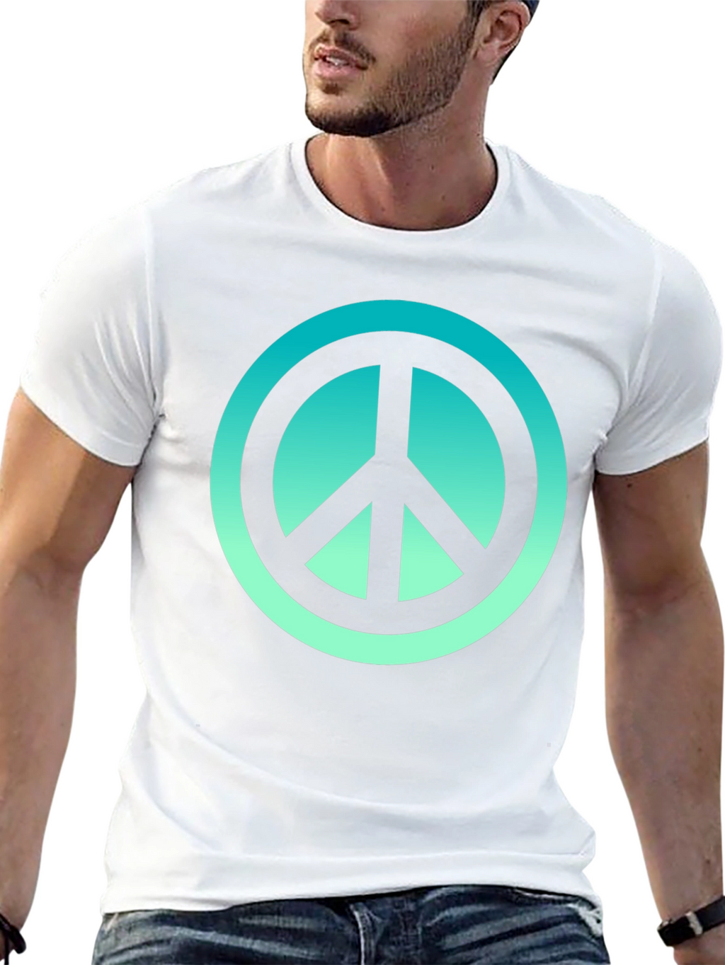 Peace Sign Graphic Tee - Mens Black T-Shirt