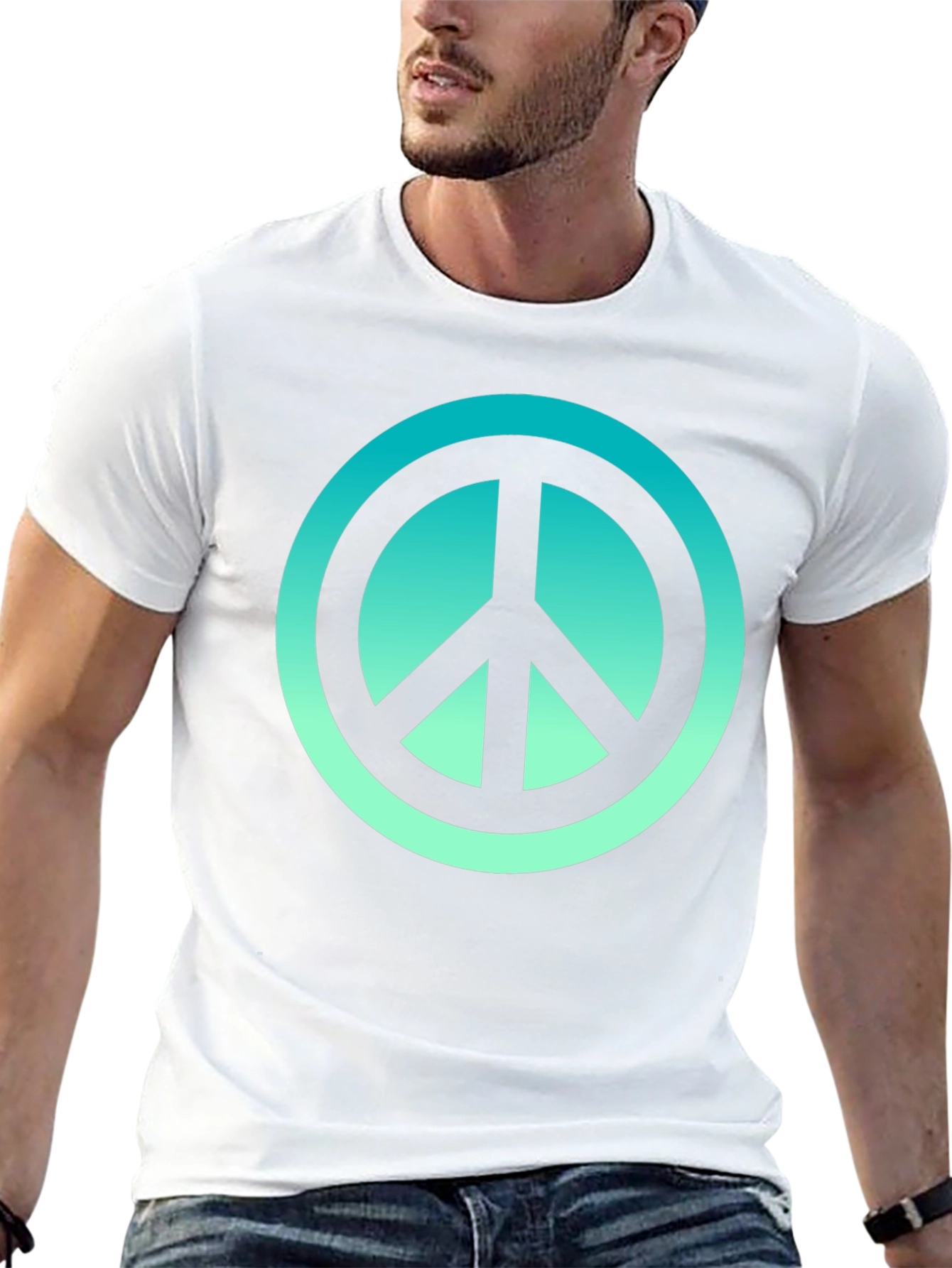 Peace Sign Graphic Tee - Mens Black T-Shirt