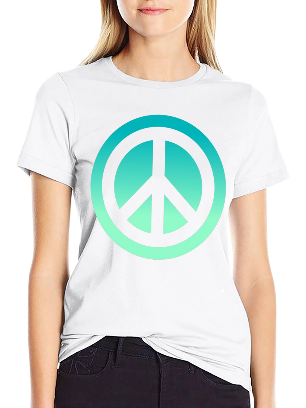 Peace Sign Graphic Tee - Mens Black T-Shirt