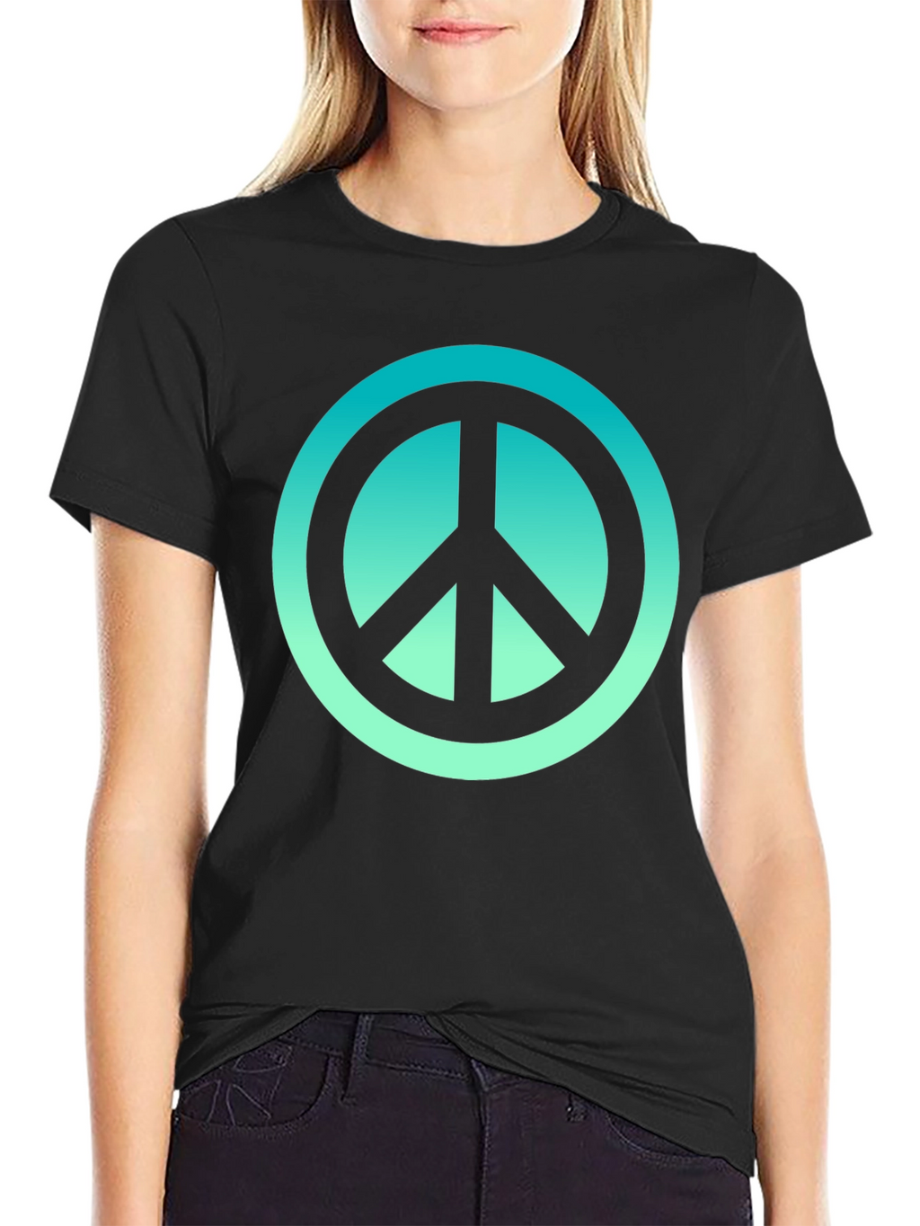 Peace Sign Graphic Tee - Mens Black T-Shirt