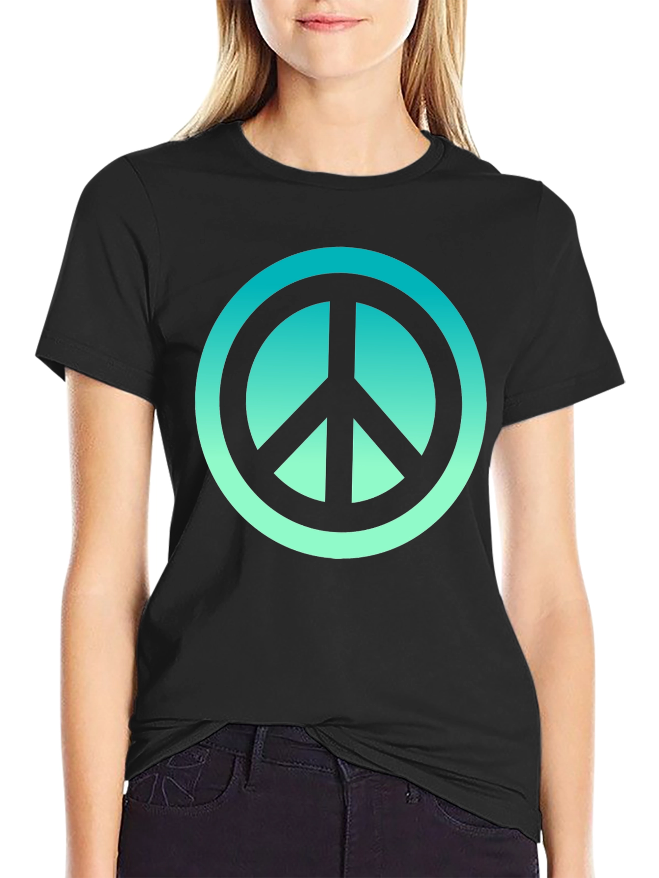 Peace Sign Graphic Tee - Mens Black T-Shirt