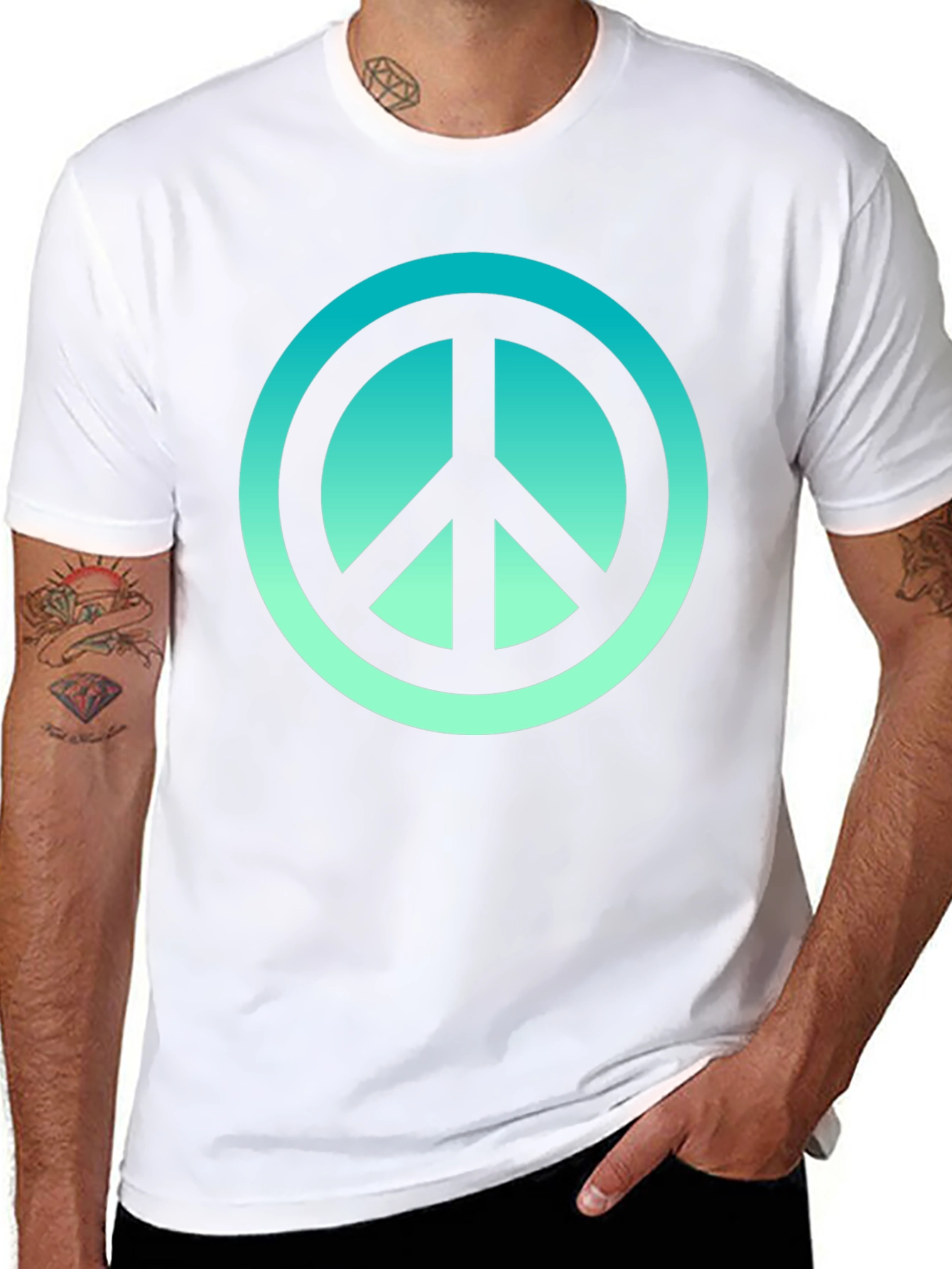 Peace Sign Graphic Tee - Mens Black T-Shirt