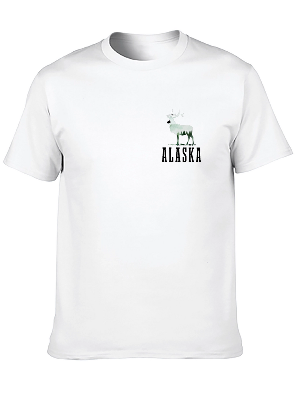 Alaska Deer Graphic Black T-Shirt