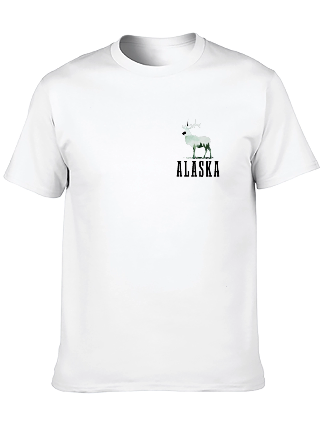Alaska Deer Graphic Black T-Shirt