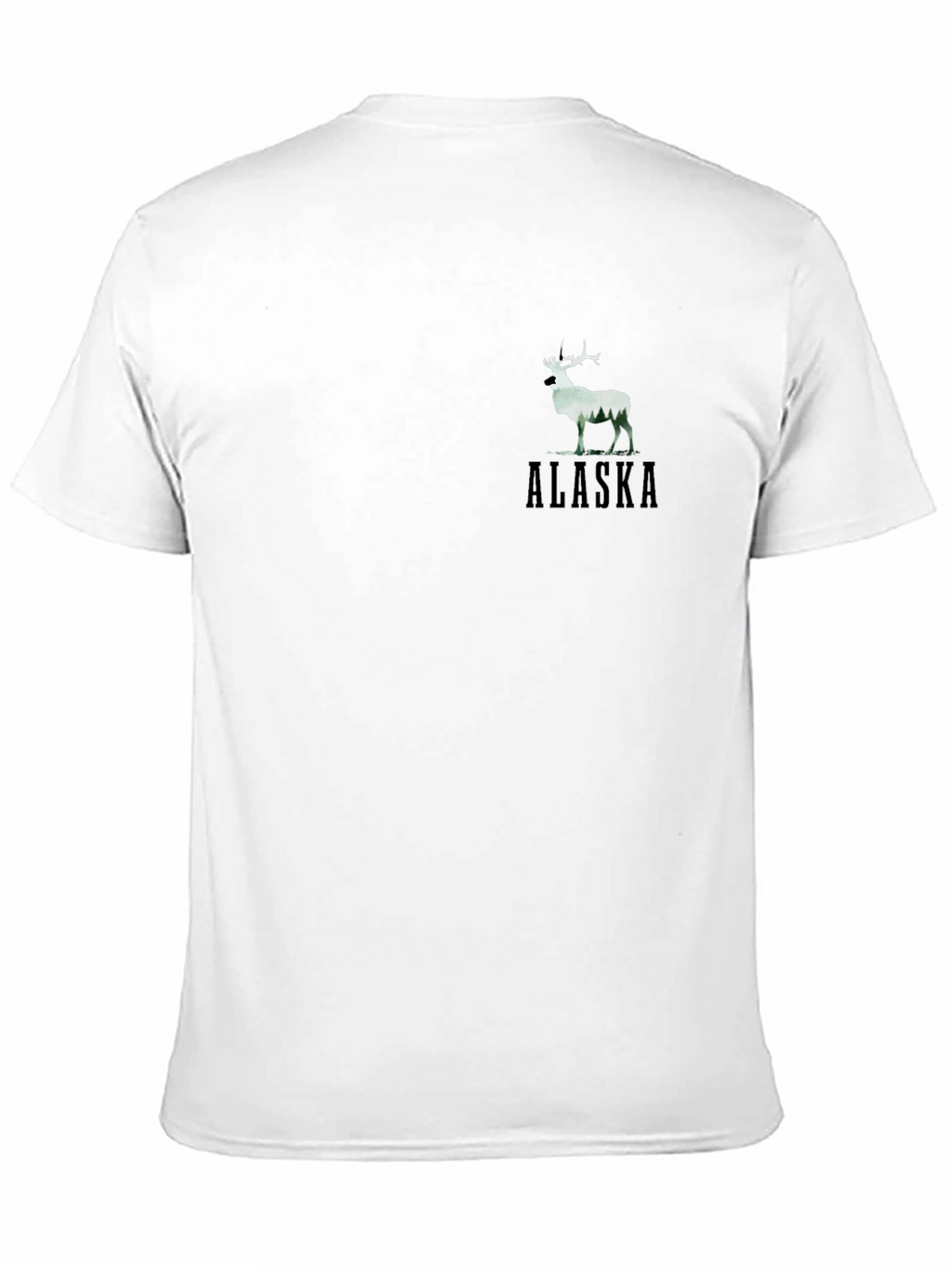 Alaska Deer Graphic Black T-Shirt