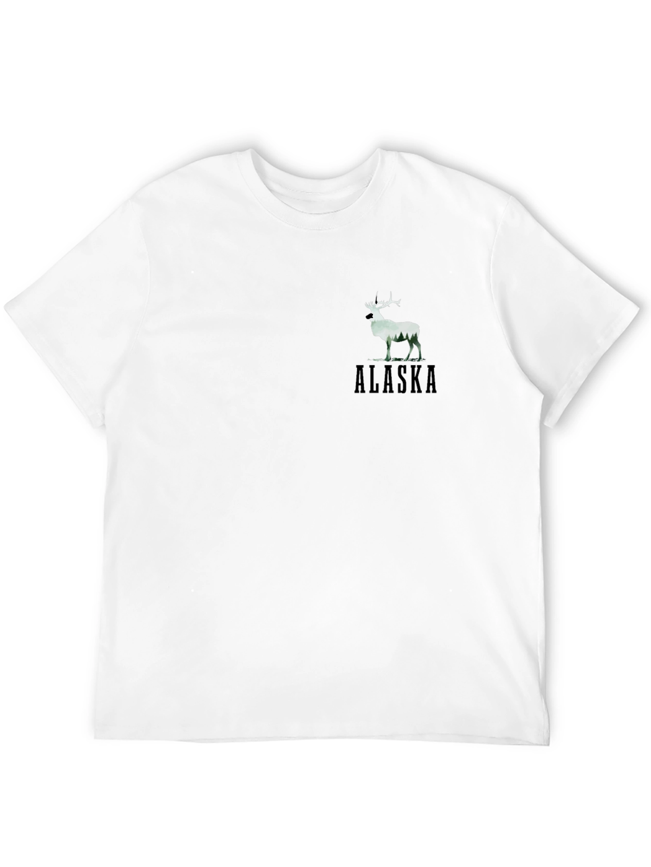 Alaska Deer Graphic Black T-Shirt