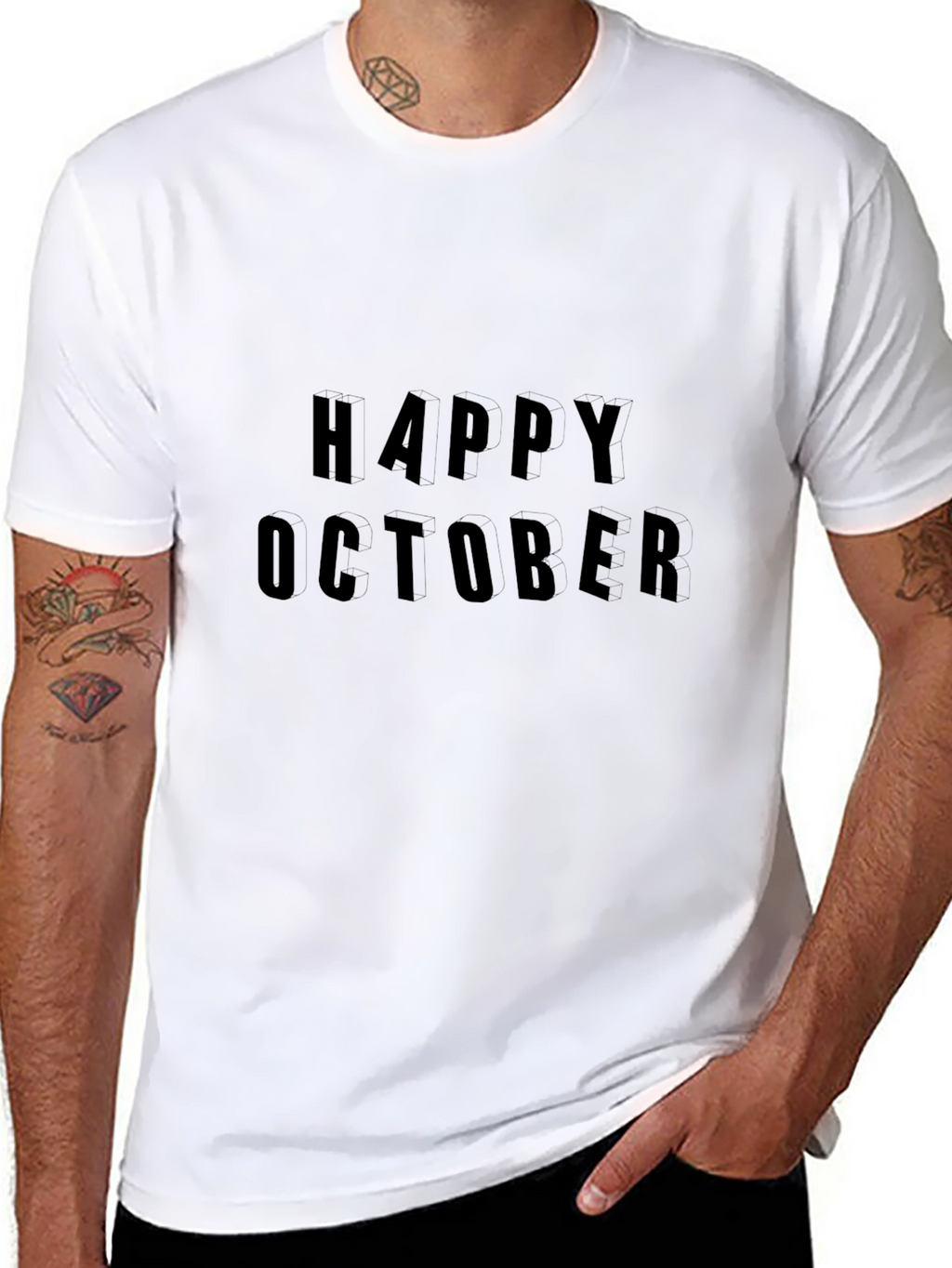 Happy October Black T-Shirt