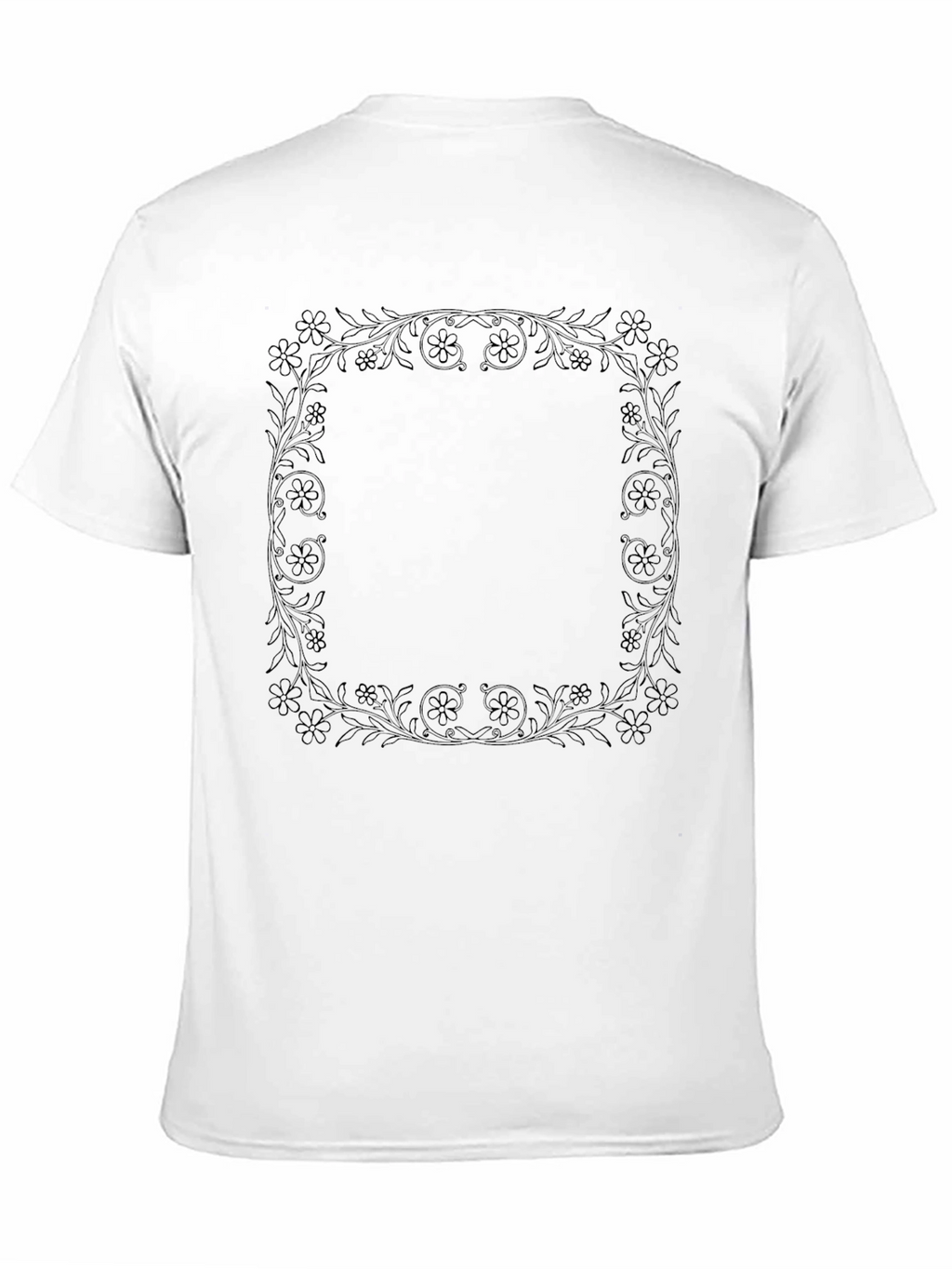 Floral Frame Black T-Shirt - Stylish Casual Wear