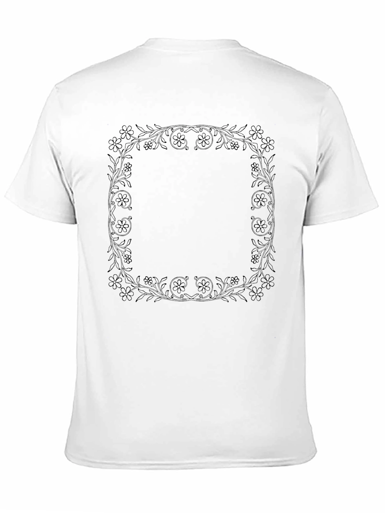 Floral Frame Black T-Shirt - Stylish Casual Wear