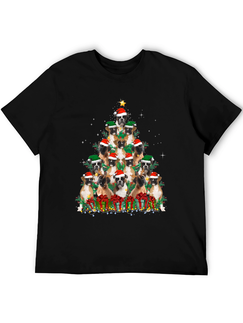 Boxer Dog Christmas Tree T-Shirt
