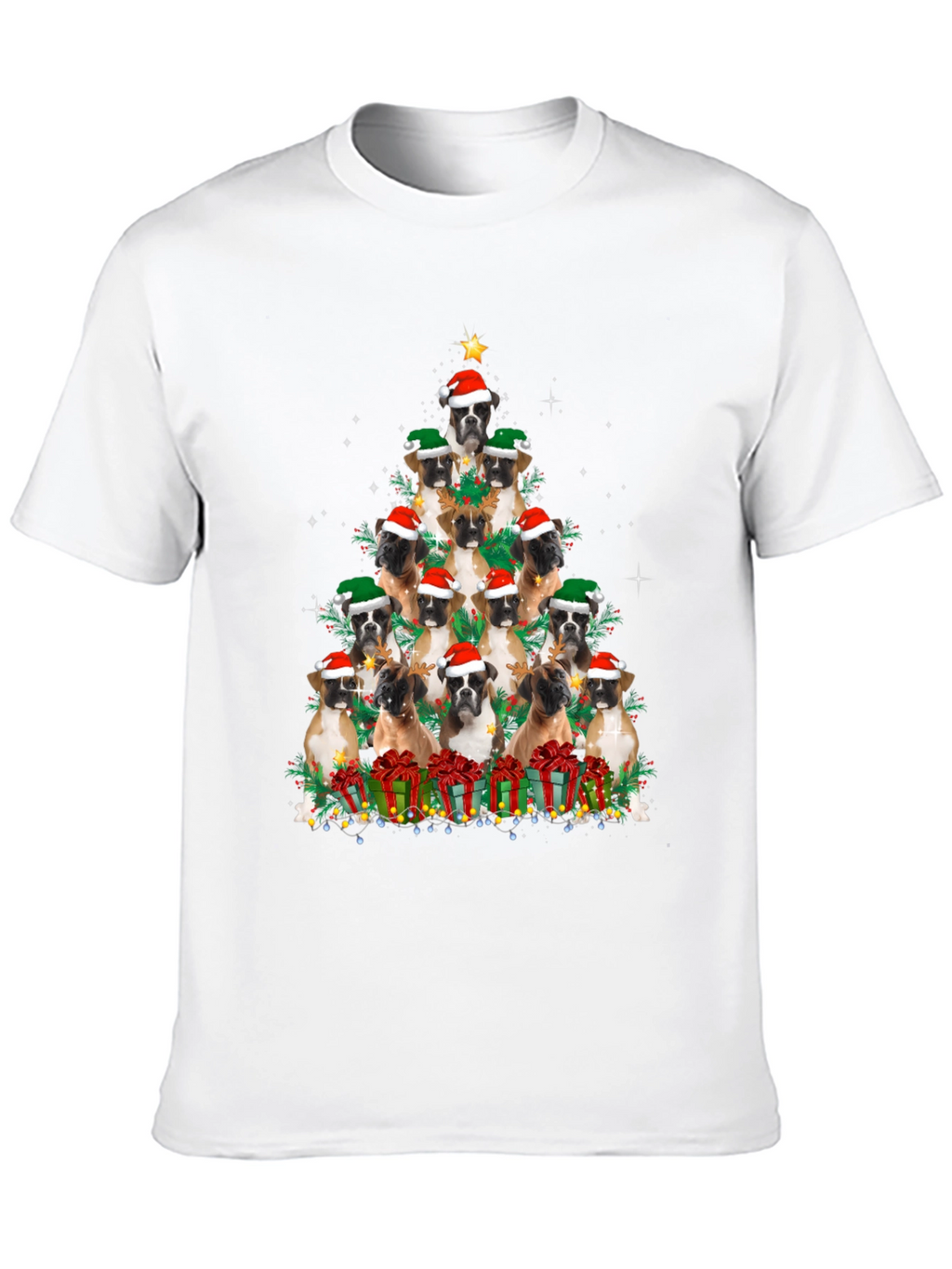 Boxer Dog Christmas Tree T-Shirt