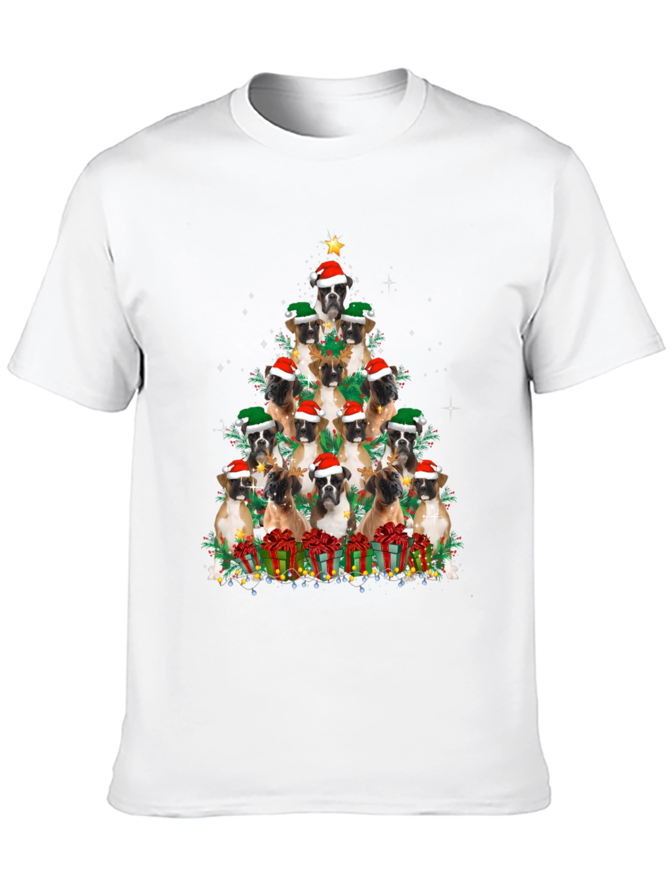 Boxer Dog Christmas Tree T-Shirt