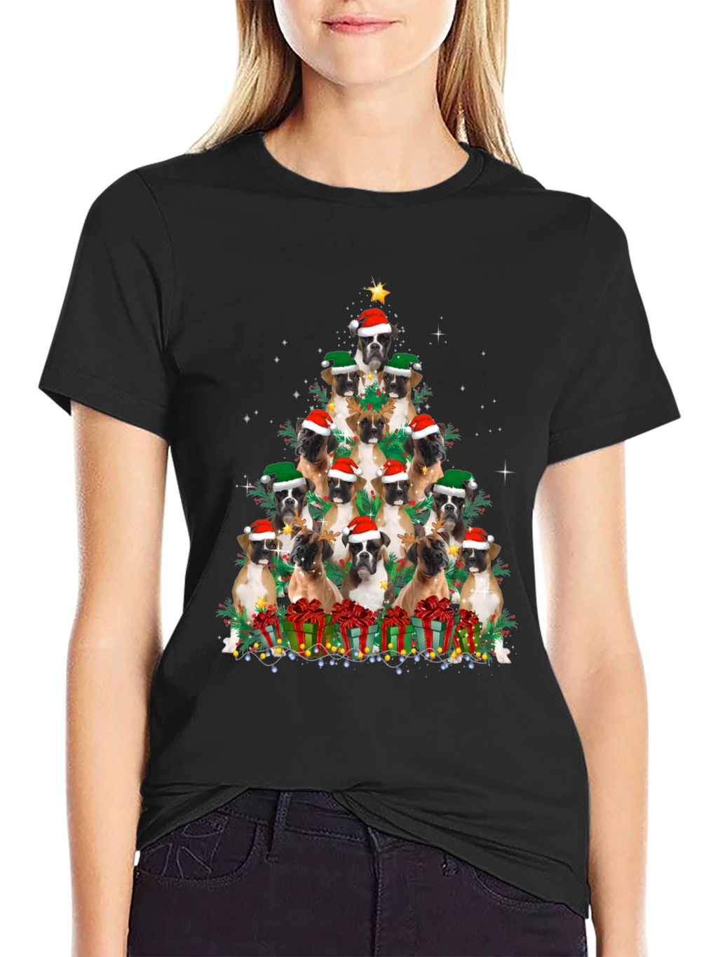 Boxer Dog Christmas Tree T-Shirt