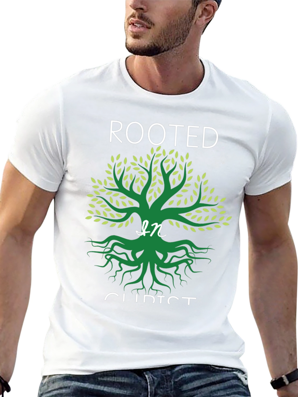 Rooted in Christ Graphic Tee - Christian T-Shirt