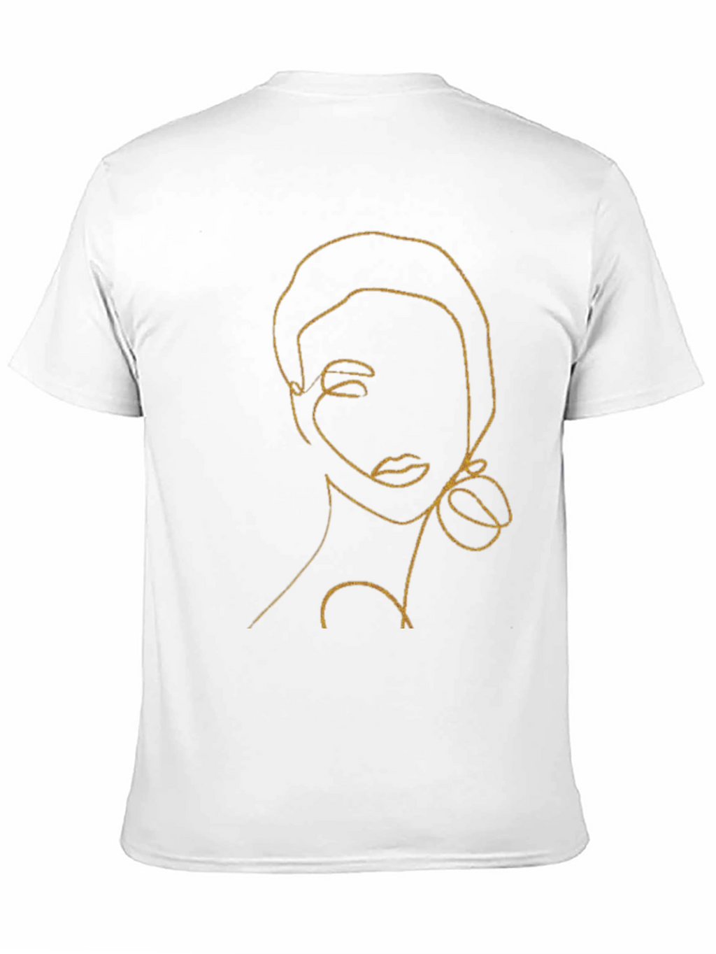 Abstract Woman Line Art Black T-Shirt