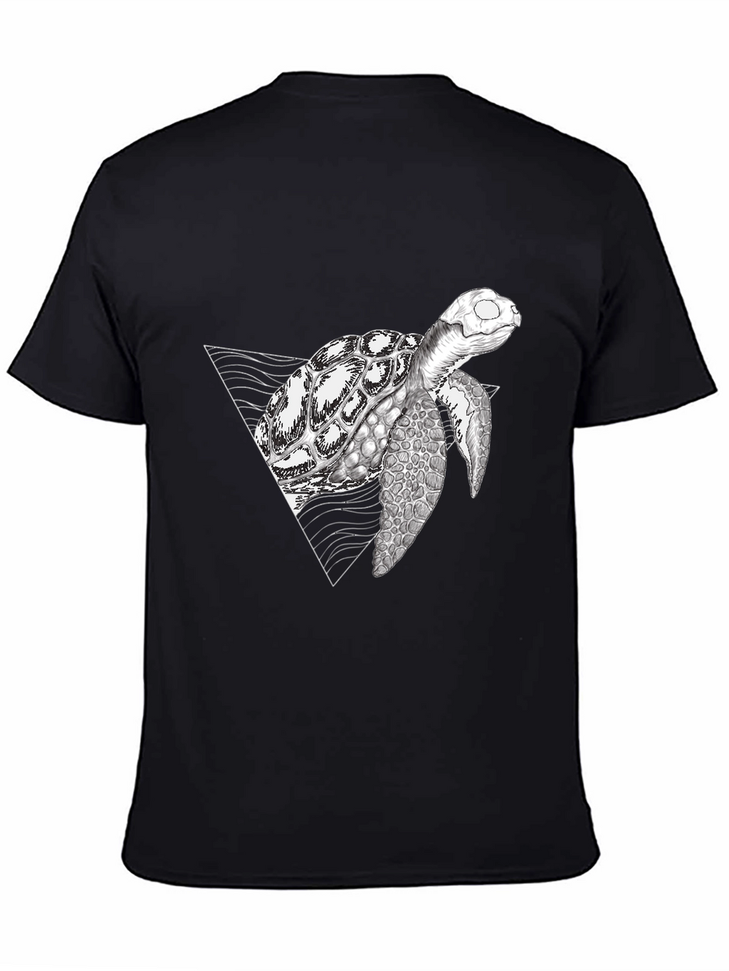 Geometric Turtle Black T-Shirt