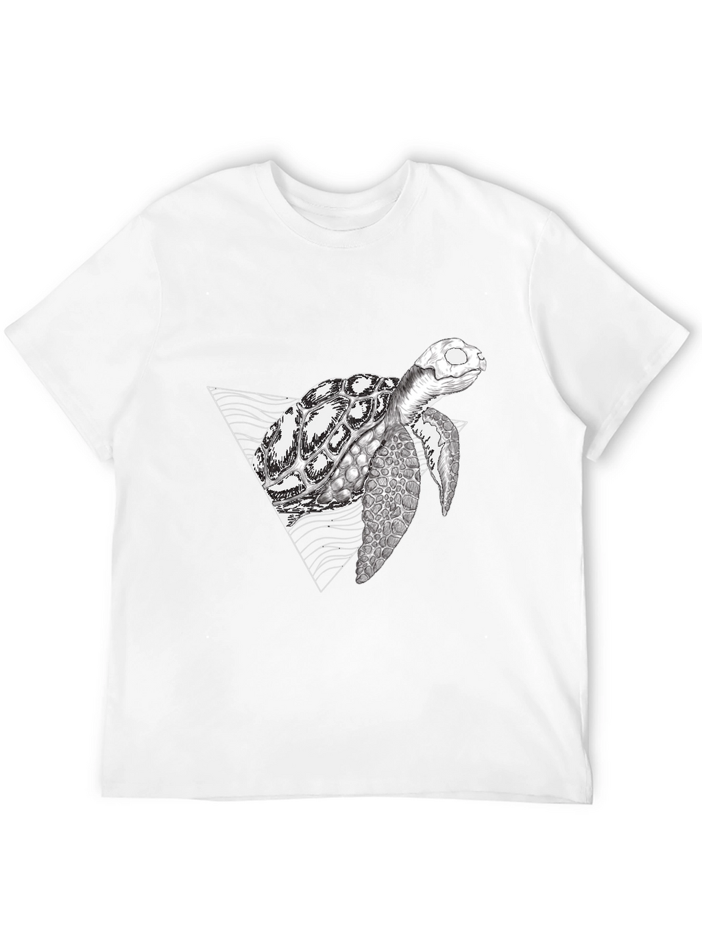 Geometric Turtle Black T-Shirt