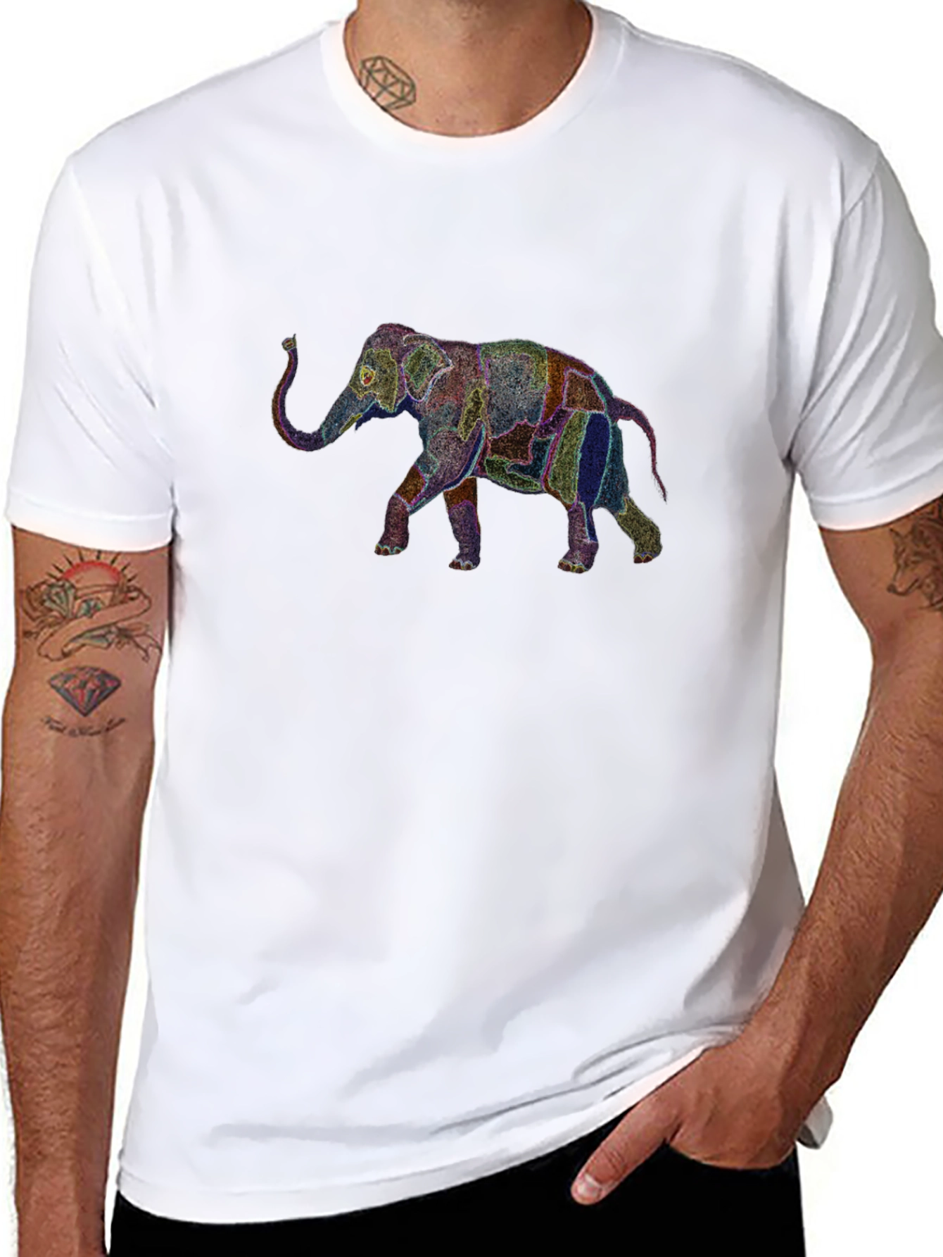 Elephant Graphic Black T-Shirt