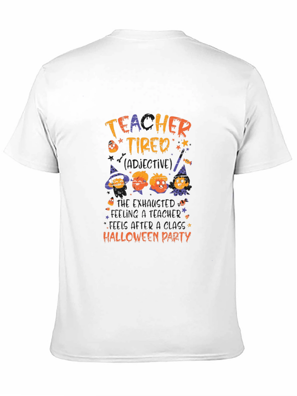 Teacher Tired Halloween Party Graphic T-Shirt